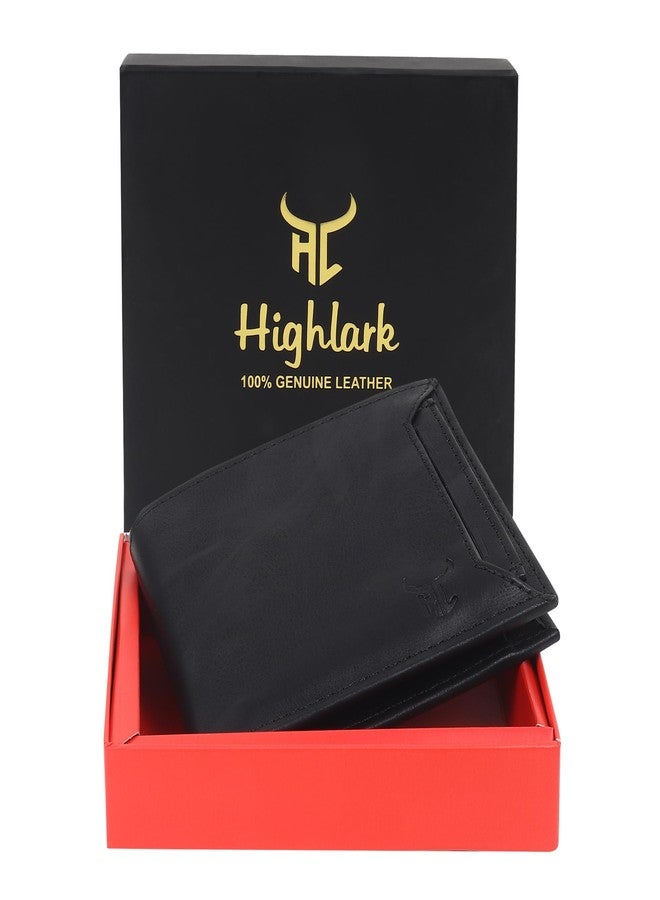 Highlark Premium & Exclusive PU Leather Wallet for Men I Slim & Compact Wallet I 7 Card Slots I 2 Currency Slots | 1 Coins Slots (Black) - Image 2